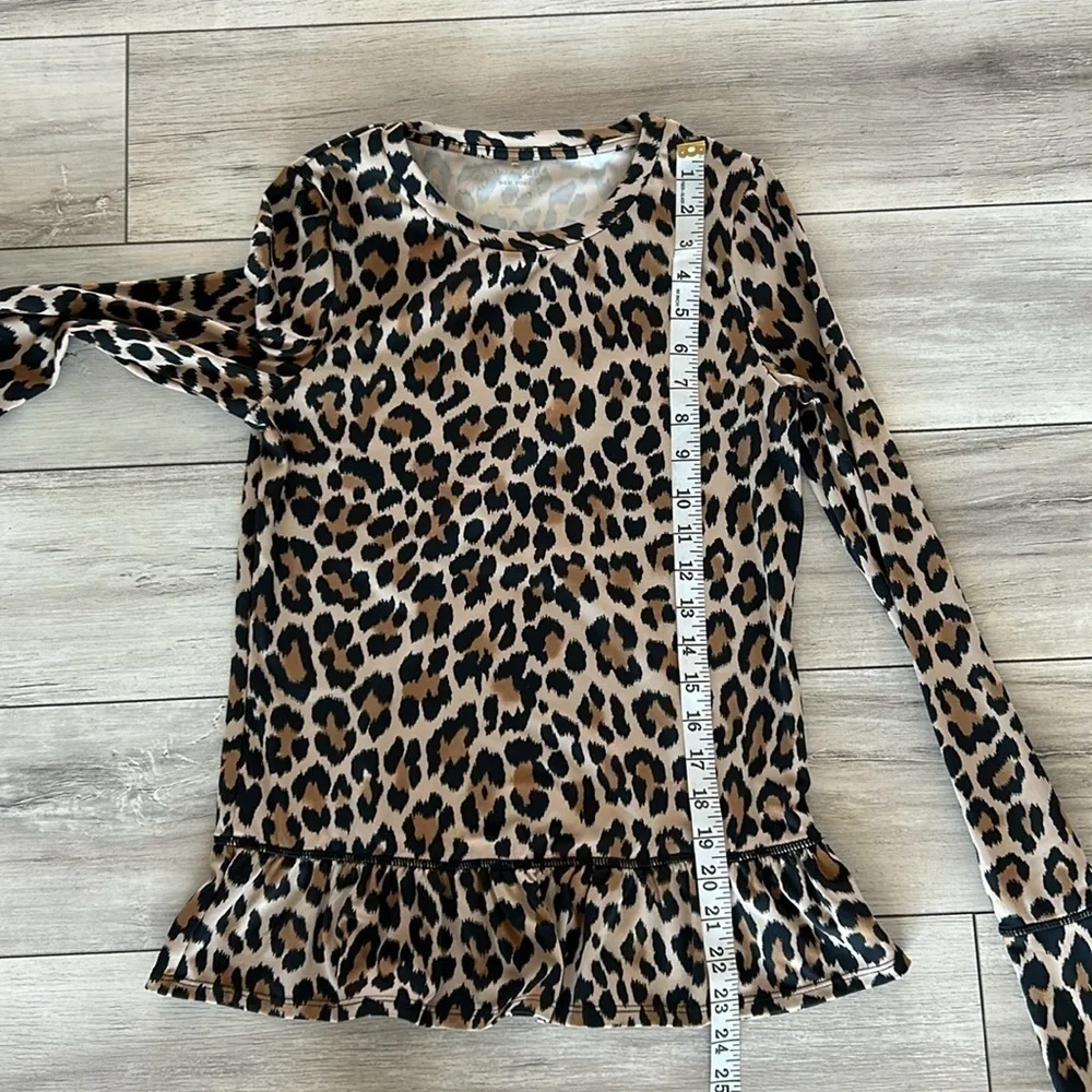 Kate Spade Scuba knit animal print long sleeve top size XS